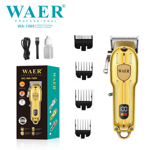 Tondeuse à cheveux électrique rechargeable WAER <span class=keywords><strong>en</strong></span> gros, tondeuse de coiffeur sécurisée <span class=keywords><strong>en</strong></span> acier inoxydable pour usage domestique - Product Image 1