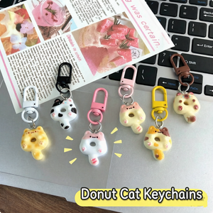 Llavero de Gato Donut, Colgante de Pareja de Animales de Dibujos Animados Lindo para Mochila Escolar, Regalo Sencillo para Mejores Amigos y Parejas - Product Image 5