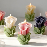 Moule en silicone écologique pour bougie parfumée Calla Lily, pour bougies artisanales DIY en forme de fleur, compatible four - pour plâtre