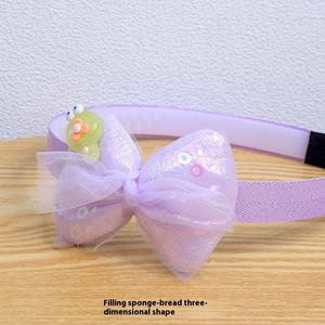 Diadema <span class=keywords><strong>de</strong></span> <span class=keywords><strong>pan</strong></span> tridimensional antideslizante con lazo <span class=keywords><strong>de</strong></span> encaje para niños, accesorios para el cabello ligeros y duraderos hechos a mano - Product Image 2