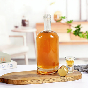 Botella de Licor de Vidrio Transparente de 500 ml <span class=keywords><strong>con</strong></span> Sellado de Corcho, Ecológica, Mate, <span class=keywords><strong>con</strong></span> Estampado en Caliente, para <span class=keywords><strong>Vodka</strong></span>, Whisky, Tequila, Ginebra, Ron, Brandy - Product Image 1