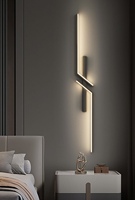 Maison moderne et minimaliste Grille de luxe Salon Tv Mur de fond, Led Chambre, Lampe murale de chevet