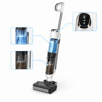 Nettoyeur de sols sans fil Edge to Edge avec système de nettoyage humide et sec, anti-emmêlement des cheveux et double réservoir d'eau