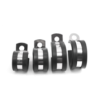 Colliers de serrage en U métriques réglables en acier inoxydable 304/210, galvanisés, avec doublure en caoutchouc EPDM, amortis, pour tuyaux, avec bande anti-vibration en caoutchouc