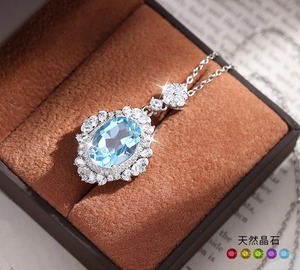 9 Delicados Collares con Colgante de Amatista de Corte Ovalado de 10*14mm, Piedra Natural, Plata de Ley 925, Regalo para Mujer, Joyería Fina al por Mayor - Product Image 2