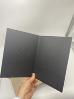 Dossier A4 personnalisé en papier 16PT bleu marine avec feuille d'argent et feuille d'or, pour dossiers médicaux hospitaliers, rapports et documents, avec 2 pochettes noires