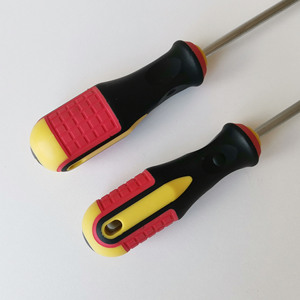 Juego de destornilladores de mango tricolor, cabeza plana cruzada Ph2, magnéticos, de alta dureza, para tornillos de 3-10 mm - Product Image 3