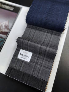 イタリアンスタイル100%メリノウーステッドウール抗ピリング中厚スーツ生地 ウェールズチェック メンズスーツジャケット ツイルストライプ - Product Image 5