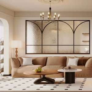 Carrelage miroir pour décoration murale Cadre noir Salon de maquillage Vanité avec miroir Décoration intérieure Luxe pour salon Chambre à coucher - Product Image 6