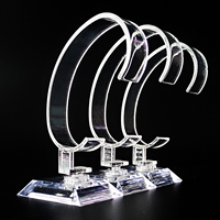 Support de présentation de montre individuel en acrylique transparent haut de gamme, type C-ring, pour vente au détail