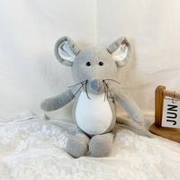 Jouet en peluche gris confortable pour bébé, transfert thermique par sublimation, taille 25 cm, cadeau pour enfant, ventre blanc, LOGO personnalisé, jouet en peluche mignon