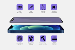 Gli occhi 3D proteggono il vetro temperato per <span class=keywords><strong>iPhone</strong></span> <span class=keywords><strong>11</strong></span> 12 13 14 15 Anti luce blu Anti Shock Nano Blue Light Cut pellicola proteggi schermo - Product Image 6