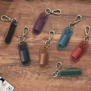 Estuche de cuero Crazy Horse para bolígrafos, luego lleve <span class=keywords><strong>el</strong></span> llavero con estuche para bolígrafos de firma de médico ligero y duradero - Product Image 3