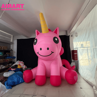 Mascotte licorne gonflable avec logo personnalisé, grande licorne gonflable d'extérieur pour la publicité, les événements, les défilés et la décoration