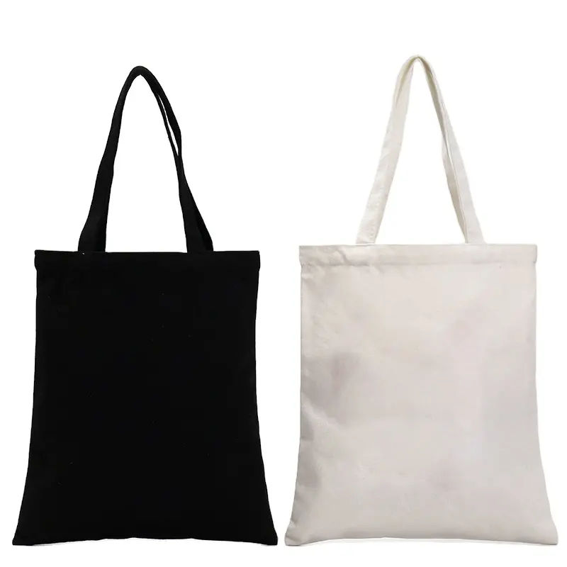 New Style Custom Printed Logo Shopping Cotton Tote Hand Bag Blank Canvas Messenger Bag With Pockets