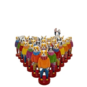 Escultura de Perro de Fibra de Vidrio Personalizada, Gran Estatua de Animal de Dibujos Animados de FRP de 1.3M para Decoración de Paisajes de Atrios de Centros Comerciales - Product Image 1
