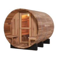 Tradisional Modern 3-4 orang luar ruangan kabin Sauna besar kompor uap pemanas kayu cemara Hemlock ruang Sauna