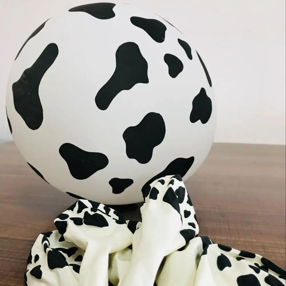 China Globos Factory Cow Patten Printed Balloon 12inch Animal Patten Printed Latex Balloon For Party Wedding Decoration