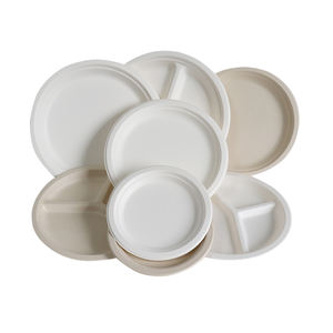 Assiette ronde biodégradable sans PFAS de 7 pouces en canne à sucre, assiette jetable pour fête - Product Image 3