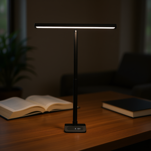 Lámpara de Escritorio LED de 10W con Alimentación USB, Control Táctil, Regulación Continua, Luz de Lectura para Oficina y Hogar, Diseño Minimalista Negro - Product Image 2