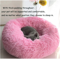 Niches pour chiens, niches pour chats, niches pour animaux de compagnie - Lit rond en peluche pour animaux de compagnie, pour un sommeil profond et chaud en hiver. Vente en gros d'usine.