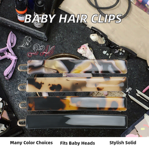 Venta al por mayor de pinzas para el cabello anchas de 0.9cm y estrechas de color sólido, horquillas de acetato francés de 6.5cm de moda para niñas pequeñas - Product Image 2