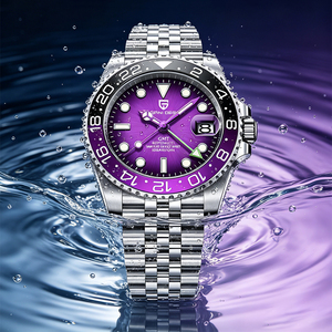 Reloj Mecánico de Lujo Pagani Design V3 GMT, Cristal de Zafiro, Acero Inoxidable, 100m Resistente al Agua, Reloj Automático para Hombre de Negocios - Product Image 1