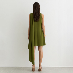 Robe <span class=keywords><strong>mini</strong></span> moulante <span class=keywords><strong>en</strong></span> satin froncée pour <span class=keywords><strong>femme</strong></span>, sans manches, col bénitier, asymétrique, élégante, pour club, soirée, cocktail, avec découpe <span class=keywords><strong>en</strong></span> forme de clé - Product Image 6