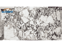 Dalle de marbre Calacatta Viola en pierre naturelle de luxe avec des veines violettes profondes en stock pour panneau mural, plan de travail de cuisine, salle de bain
