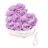 Nouvelles roses préservées en boîte ronde de 27 fleurs pour mariage, Saint-Valentin, remise de diplôme, Noël