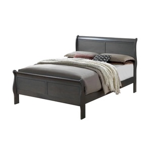 Modern Classic Contemporary Queen Size <b>Bed</b> Gray Louis Phillipe Solidwood <b>Bed</b> Bedroom Sleigh <b>Bed</b> Furniture - Product Image 5