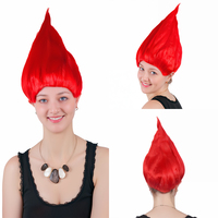 Crazy Big Bold Troll perruque matériau en Polyester recyclé pour Festival événement Cosplay fête enfants adulte décoration