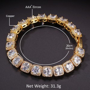 Bracelet pour homme avec fermoir à bascule en zircon, style rock candy, personnalisé, accessoire hip hop, bracelet pour homme - Product Image 2