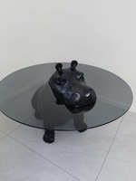 Mobilier d'intérieur de salon en verre style hippopotame spécial hippopotame appartement hall table basse table à thé loft