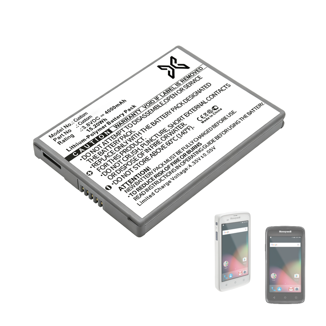 Custom 3.8V Li-Polymer Battery for Industrial PDA Scanner Honeywell Zebra Intermec Datalogic 4000mAh Replacement Batteries OEM