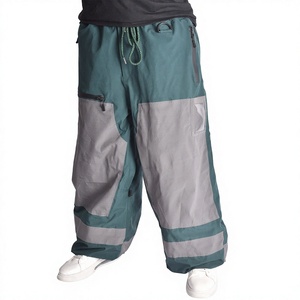 Pantalones de Nieve Cargo para Hombre con Bloques de Color, Transpirables, de Secado Rápido, Impermeables, con Cremallera, Estilo Urbano de Pierna Ancha, 100% Poliéster - Product Image 1