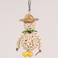 Auto-divertissement perroquet jouet à mâcher boule de rotin balançoire accessoire de cage à oiseaux pour le meulage des dents et les fournitures de bec