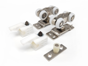 Roulettes coulissantes suspendues en alliage de zinc <span class=keywords><strong>ETOP</strong></span> durables, roues en nylon, capacité 60 kg, blanc, épaisseur 4 mm, garantie à vie, pour porte de villa - Product Image 2