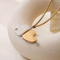 Collier pendentif cœur en acier inoxydable, lettre d'amour à personnaliser, gravure laser, plaqué or 18 carats, cadeau commémoratif pour couple