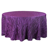 Couvertures de table 120 pouces nappe ronde en taffetas froissé ivoire nappe de table à manger pour la fête de mariage anniversaire bébé douche nuptiale