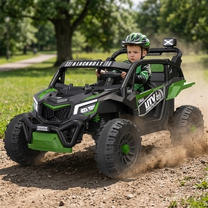 Buggy UTV pour enfants à batterie, deux places, grand espace, roues en caoutchouc, son de moteur réaliste, phares LED, port USB MP3 - Product Image 1
