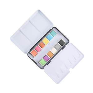 Custom artisti di qualità 12 24 36 metallizzato solido colore dell'<span class=keywords><strong>acqua</strong></span> Set di acquerello perlescente portatile <span class=keywords><strong>In</strong></span> scatola di latta - Product Image 5