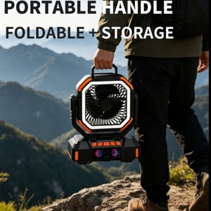 40000mAh Solar Rechargeable Remote-controlled LED <b>Light</b> Charging USB Camping Tent Fan - Product Image 5