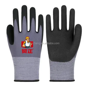 Industrial heavy duty safety hand nitrile wholesale construction nitrile garden gloves   protective gear working gloves