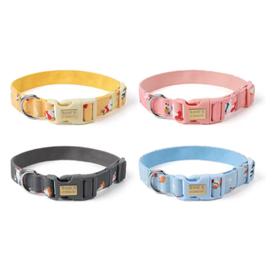 Collar de nailon de lujo personalizado ajustable para perro, collar de entrenamiento duradero con estampado de correas con grabado láser - Product Image 5