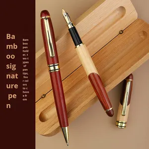High-End Customizable Bamboo <strong>Pen</strong> Wooden and Metal Ballpoint Signature <strong>Pen</strong> 1.0 mm Writing Width Business or Teacher's Day Gift - Product Image 3