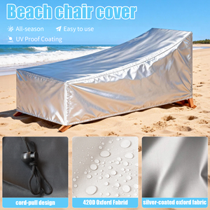 <span class=keywords><strong>Housse</strong></span> <span class=keywords><strong>de</strong></span> chaise longue <span class=keywords><strong>de</strong></span> patio robuste en Oxford 600D avec cordon <span class=keywords><strong>de</strong></span> serrage, écologique, imperméable, résistante aux UV et aux intempéries pour <span class=keywords><strong>jardin</strong></span> - Product Image 2
