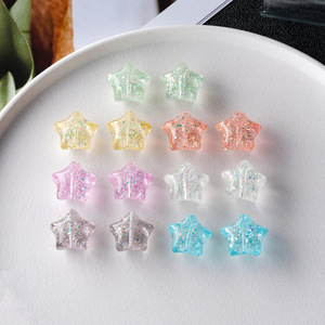 Perles étoiles scintillantes en résine acrylique, perles en vrac pour la fabrication de bijoux, bracelets, colliers, accessoires multicolores 12mm - Product Image 3