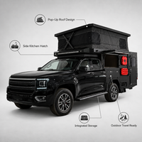 Camioneta camper RV personalizada de fábrica con baño independiente, compatible con Ford F150 para viajes de camping al aire libre y todoterreno.