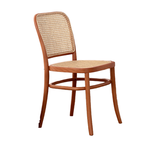 Silla de Comedor Moderna de Madera Maciza, Silla de Restaurante de Madera, Silla Lateral de Ratán para el Hogar, Muebles de Hotel - Product Image 2